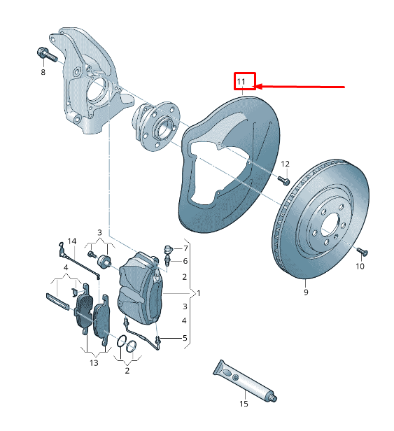 NEW AUDI A6 C8 FRONT LEFT BRAKE DISC COVER PLATE 4K0615311D ORIGINAL