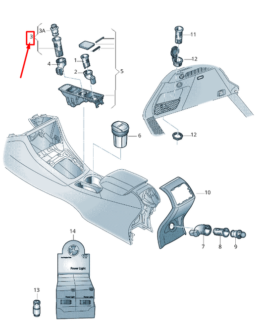 new audi tt fv cigarette lighter element 8u0919305 original