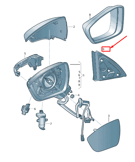 new skoda karoq nu front left exterior mirror damping 57c857933a original