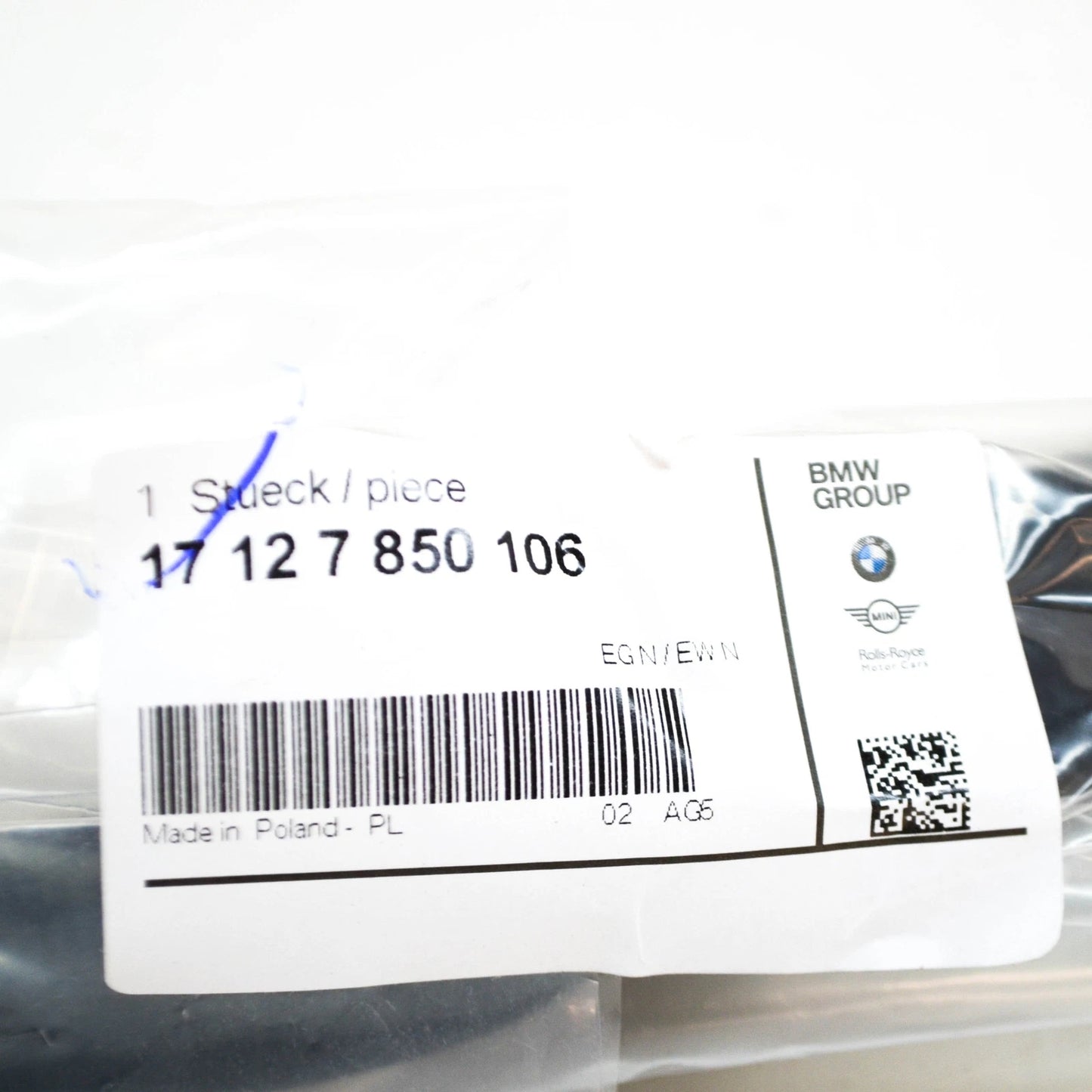 NEW BMW X5 M F85 RADIATOR HOSE 17127850106 7850106 ORIGINAL