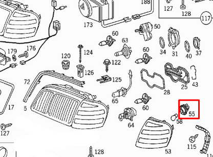 NEW MERCEDES BENZ SL R129 WHITE BLINKER LAMP BULB SOCKET A0008269582 ORIGINAL