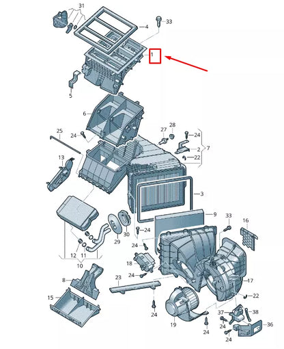 NEW VW TRANSPORTER VI T6 AIR DISTRIBUTION HOUSING 7E5819351