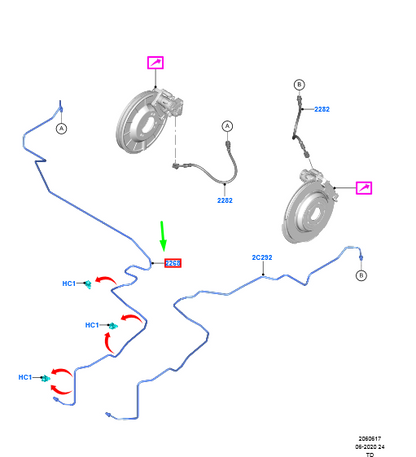 new ford kuga mk3 rear right brake tube assy 2427127 lx61-2265-db original
