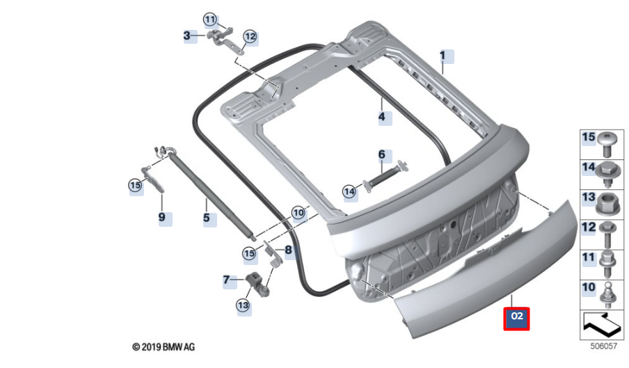 new bmw x6 g06 rear trunk finisher bottom 51139881847 original