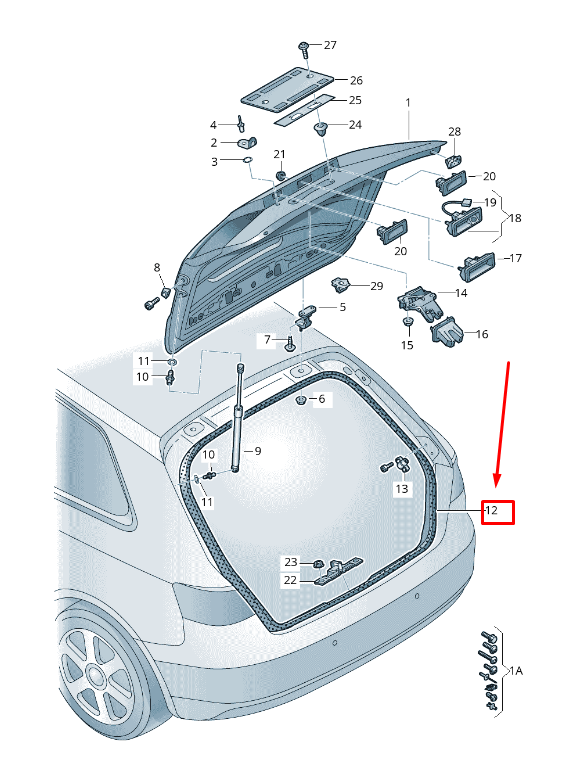 new audi a3 sportback 8v rear tailgate rubber seal 8v3827705 original