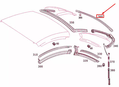 NEW MERCEDES-BENZ SL R230 REAR WINDOW BOTTOM SEAL A2307903198 2006 ORIGINAL