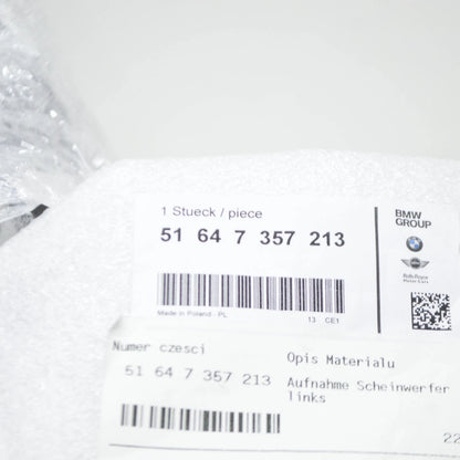 NEW BMW 7 G11 FRONT LEFT HEADLIGHT BRACKET 51647357213 7357213 2016 ORIGINAL