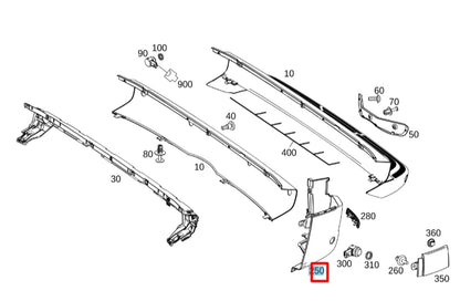 NEW MERCEDES BENZ W907 W910 REAR RIGHT BUMPER TRIM A90788557009K83 ORIGINAL