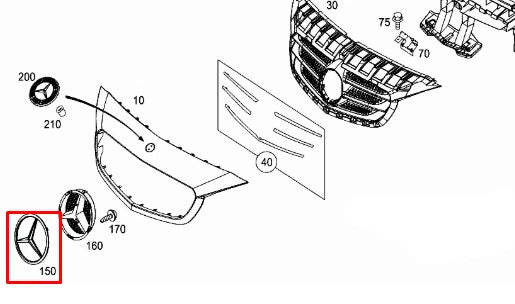 NEW MB SPRINTER 906 FRONT RADIATOR GRILLE EMBLEM BADGE A9068170016 ORIGINAL