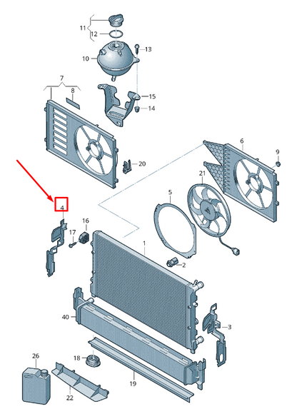new skoda rapid nh right engine radiator air guide 5ja121284d original