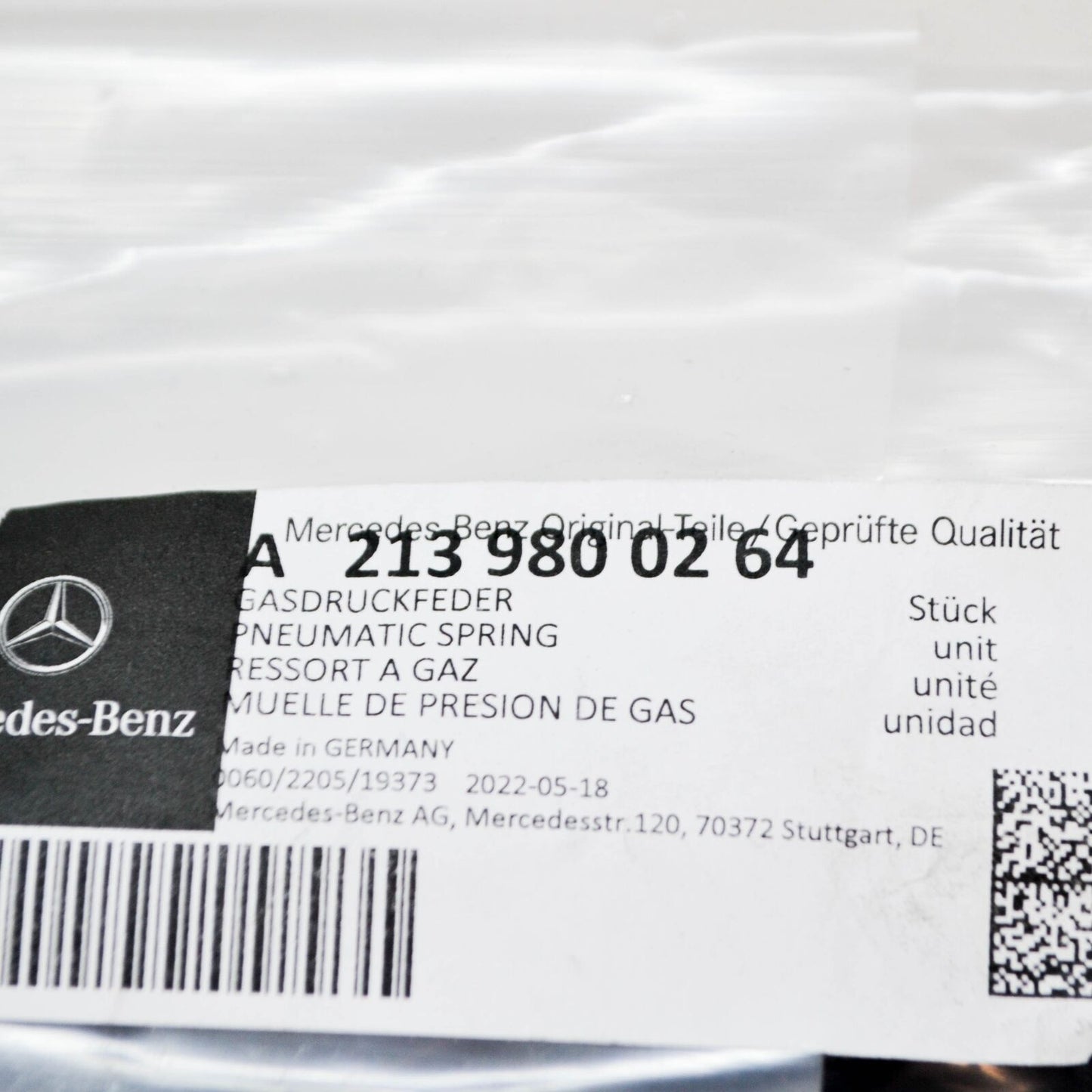 NEW MERCEDES-BENZ E-CLASS W213 FRONT RIGHT BONNET STRUT A2139800264 ORIGINAL