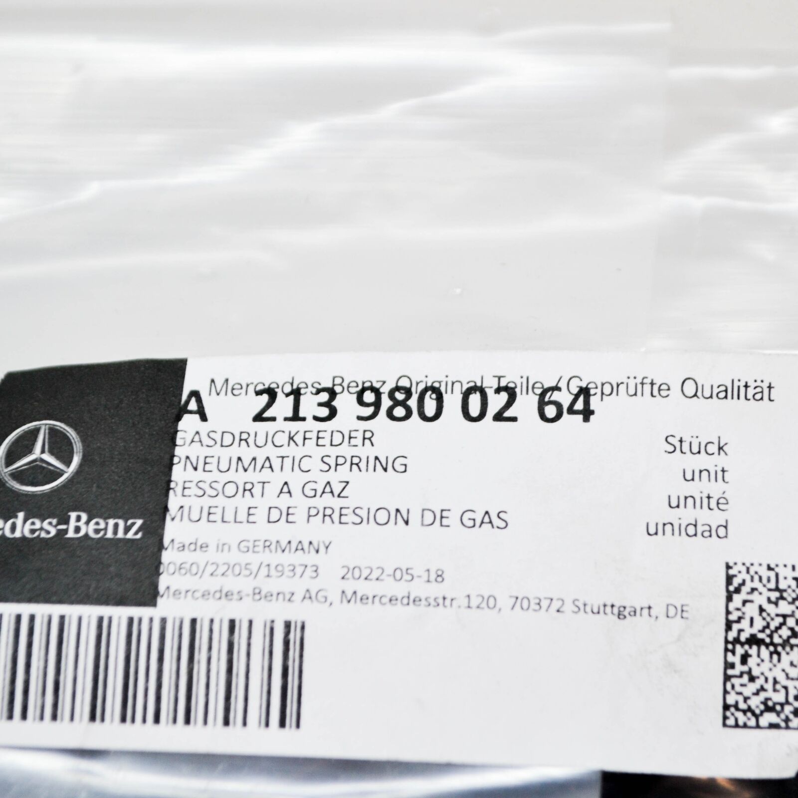 NEW MERCEDES-BENZ E-CLASS W213 FRONT RIGHT BONNET STRUT A2139800264 ORIGINAL