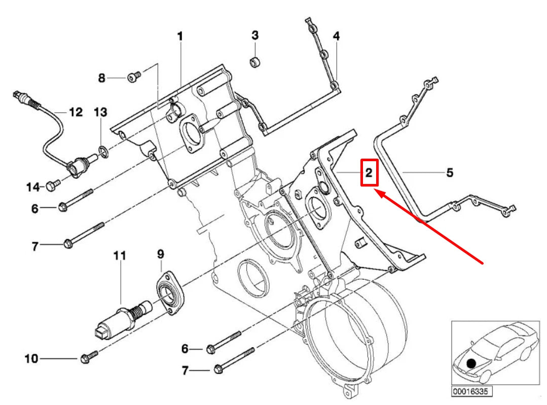 NEW BMW X5 E53 LEFT UPPER ENGINE TIMING COVER 1745509 11141745509 ORIGINAL