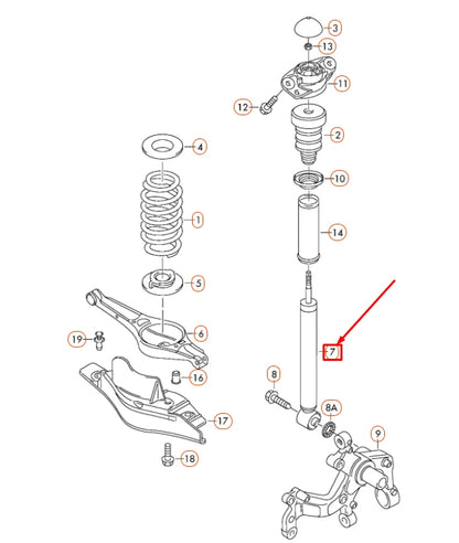 NEW VOLKSWAGEN GOLF MK5 REAR GAS SHOCK ABSORBER 1K0513029FA ORIGINAL