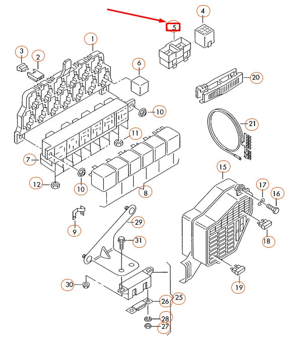 NEW AUDI A4 B5 DOUBLE RELAY CARRIER 4A0937529 ORIGINAL