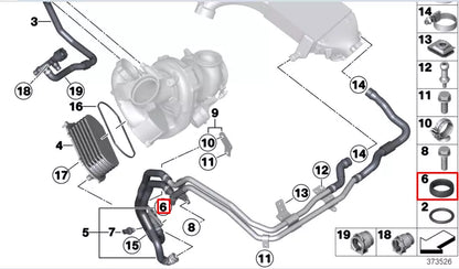NEW BMW 5 F10 COOLING SYSTEM TURBOCHARGER PROFILE GASKET 11538519881 ORIGINAL