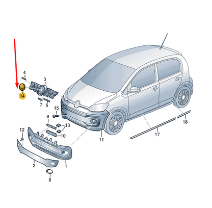 NEW VOLKSWAGEN UP FRONT VW EMBLEM BADGE 1S6853601EFOD ORIGINAL