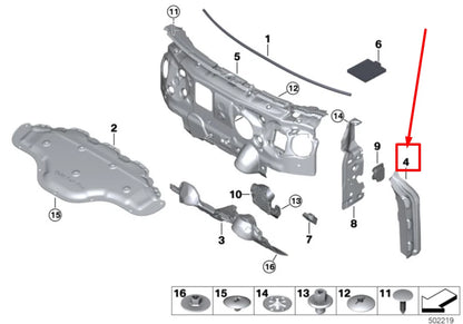 NEW BMW F40 RIGHT SIDE FRAME SEAL 7448812 51487448812 ORIGINAL