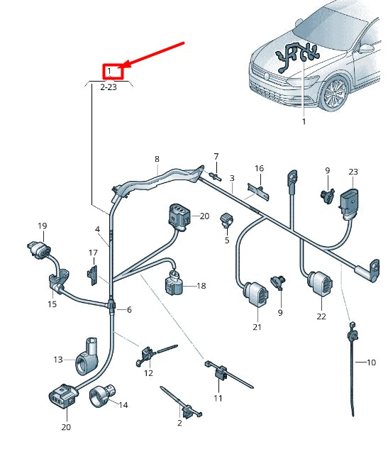 NEW VOLKSWAGEN ARTEON 3H7 POWER STEERING CABLE HARNESS 3Q1971111BR