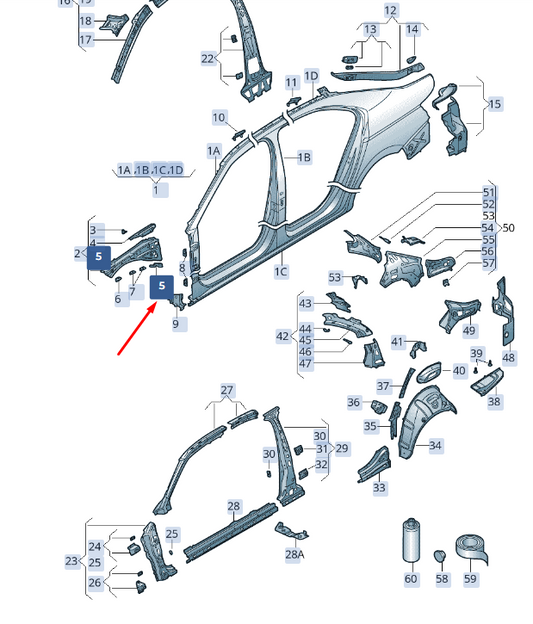 new skoda superb mk3 front left side panel bracket 3v0810239 original
