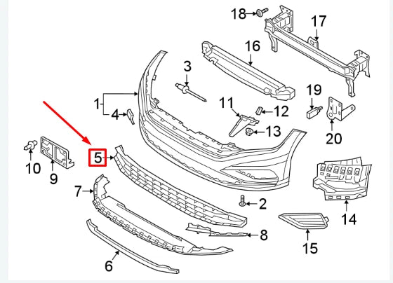 NEW VOLKSWAGEN JETTA A7 FRONT BUMPER LOWER GRILLE 17A8536779B9 ORIGINAL
