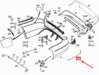 new mercedes-benz e t-model s212 rear left bumper molding a2128850921 original