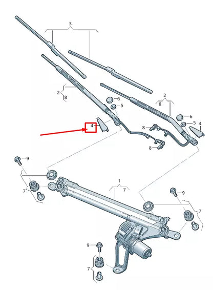 NEW AUDI E-TRON GEN RIGHT WIPER ARM COVER CAP LHD 4KL9557381P9