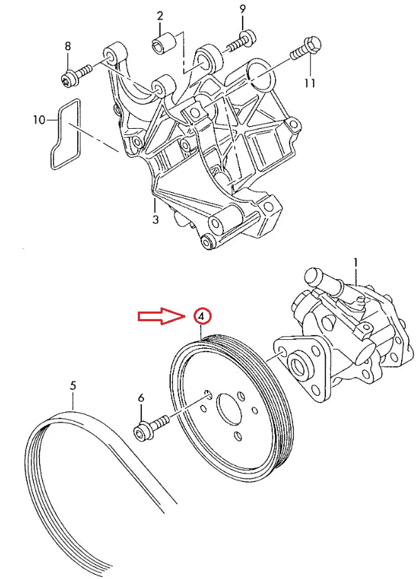 NEW AUDI Q7 4M POWER STEERING PUMP PULLEY 059145255G ORIGINAL