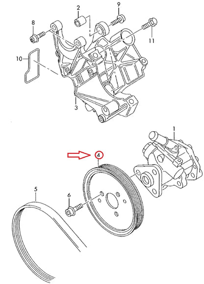NEW AUDI Q7 4M POWER STEERING PUMP PULLEY 059145255G ORIGINAL