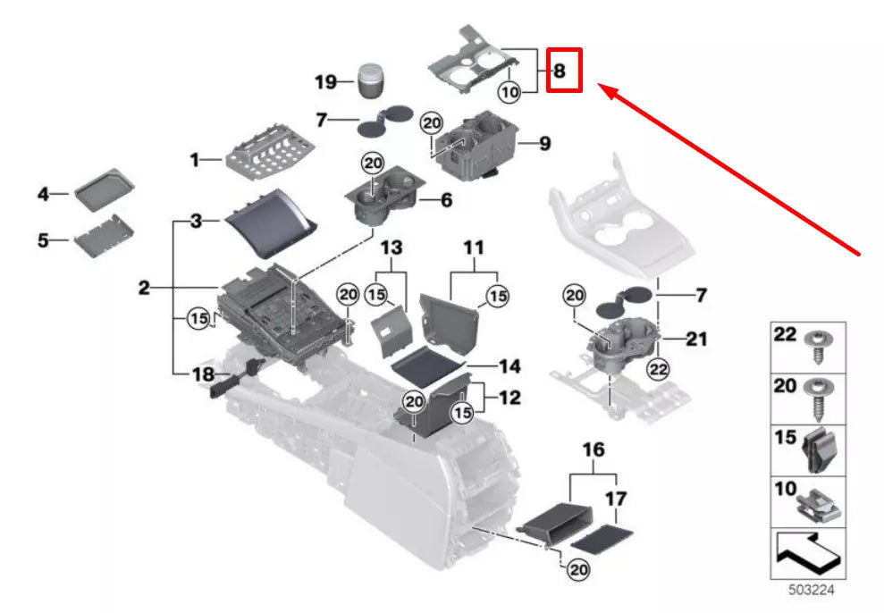NEW BMW X6G06 TRIM THERMOELECTRIC CUP HOLDER 51166842025 6842025 ORIGINAL