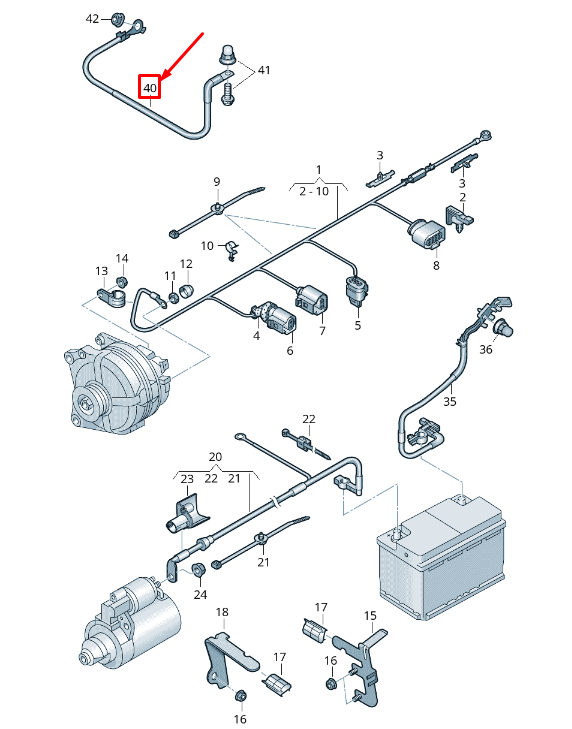 NEW VOLKSWAGEN T-ROC A11 BATTERY EARTH CABLE HARNESS 5Q0971250P ORIGINAL