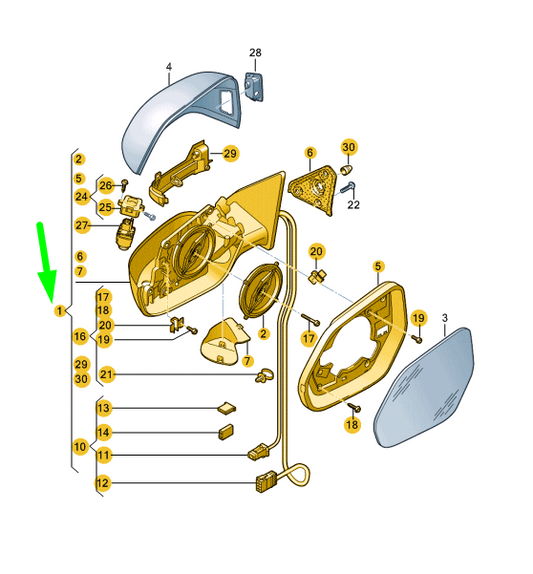 new audi q8 front right side wing mirror rhd 4m8857410an9b9 original