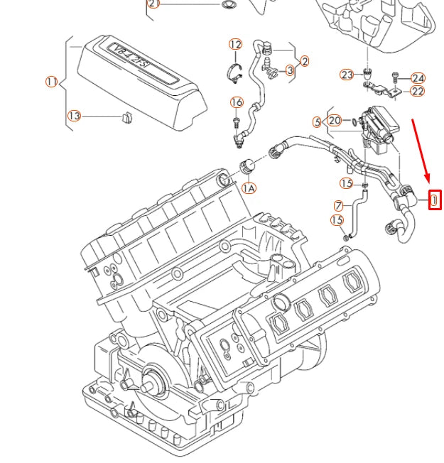 NEW AUDI A6 C6 VENT HOSE 079103209AK ORIGINAL