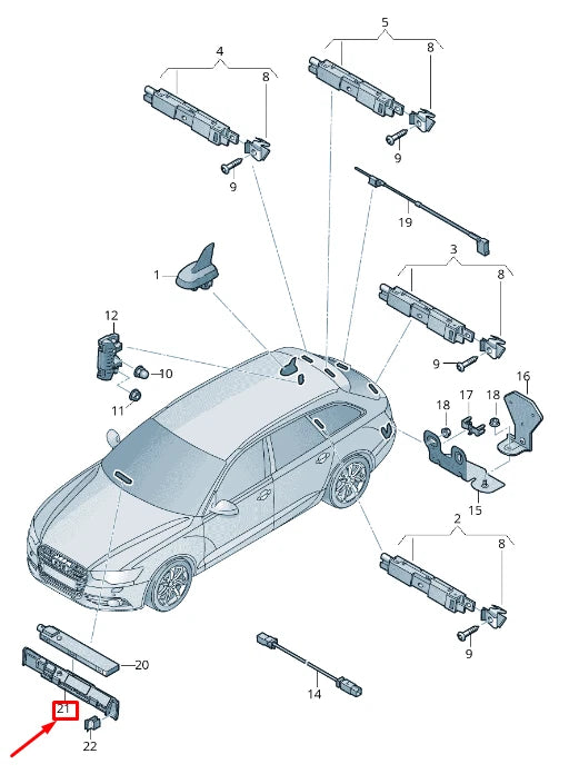 NEW AUDI RS7 SPORTBACK 4G AERIAL BRACKET 4G0035596
