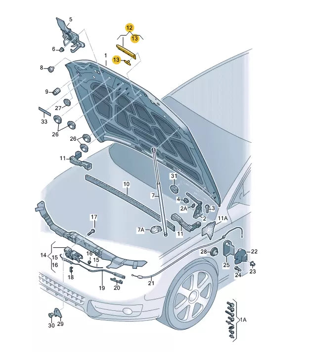 NEW AUDI A5 8T3 BONNET FRONT EDGE PROTECTION 8T0823126J ORIGINAL