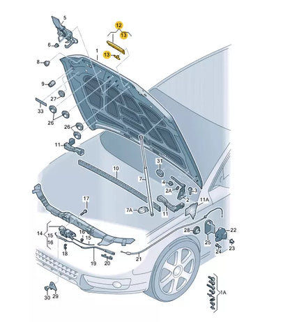 NEW AUDI A5 8T3 BONNET FRONT EDGE PROTECTION 8T0823126J ORIGINAL