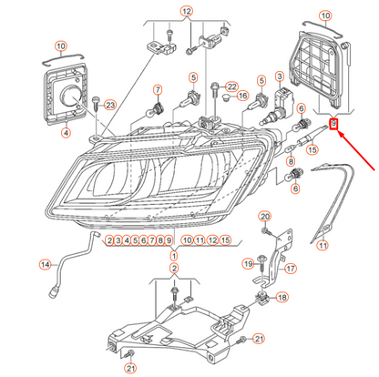 NEW AUDI Q5 8R FRONT LEFT HEADLIGHT COVER CAP 8R0941159B ORIGINAL