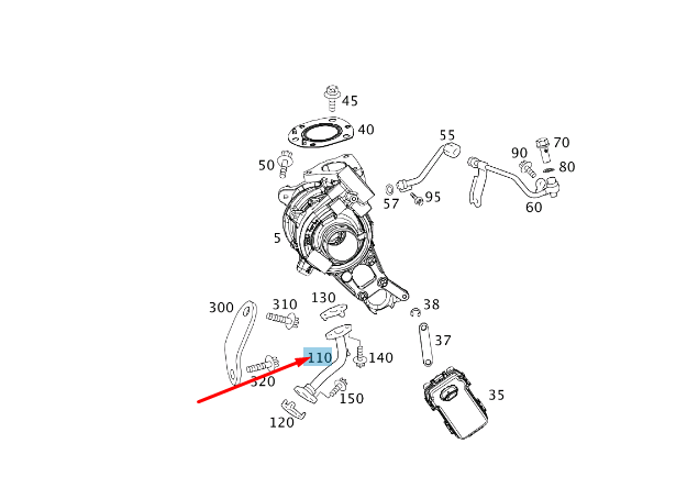 new mercedes-benz b w246 turbocharger oil return line a6511800822 original