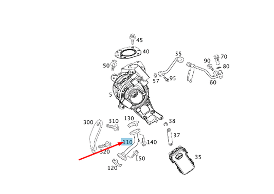 new mercedes-benz b w246 turbocharger oil return line a6511800822 original