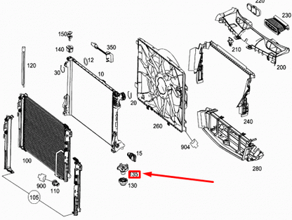 NEW MERCEDES-BENZ GLK X204 RADIATOR COOLER BOTTOM BEARING A2045040414 ORIGINAL