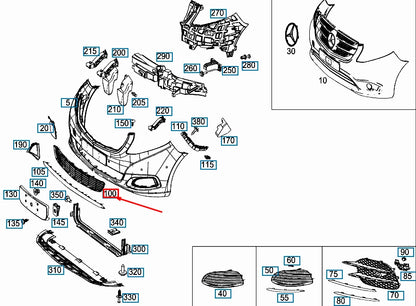 NEW MERCEDES-BENZ VITO W447 FRONT BUMPER CENTER GRILLE A44788500539051 ORIGINAL