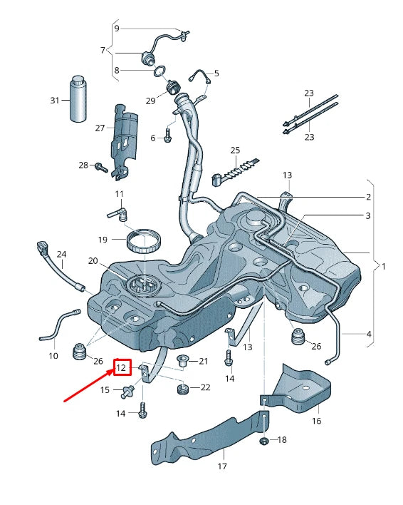 NEW AUDI A5 8T FRONT FUEL TANK TENSIONING STRAP 8K0201654F