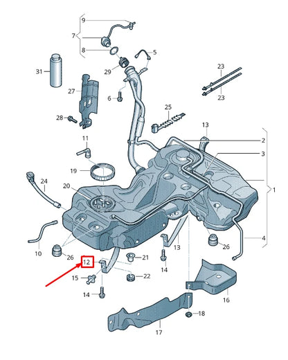 NEW AUDI A5 8T FRONT FUEL TANK TENSIONING STRAP 8K0201654F