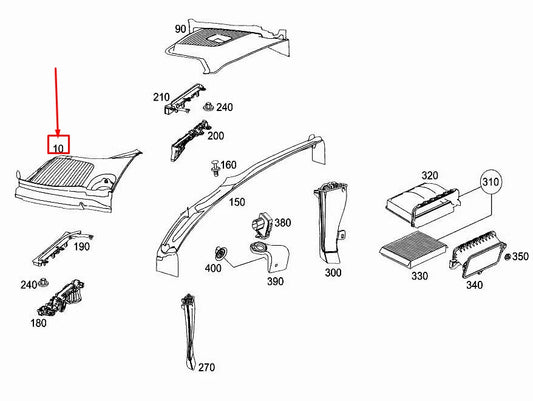 NEW MERCEDES-BENZ GLC X253 FRONT WIPER COWL WATER DEFLECTOR A2538305100