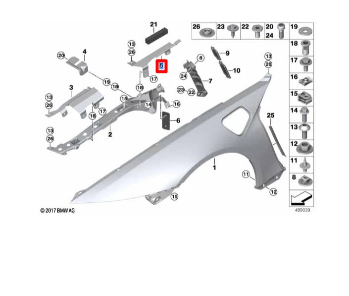 NEW BMW I8 I12 REAR LEFT DEFORMATION ELEMENT 51647336273 ORIGINAL