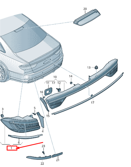 new audi a8 4n rear left taillight 4n0945207h original