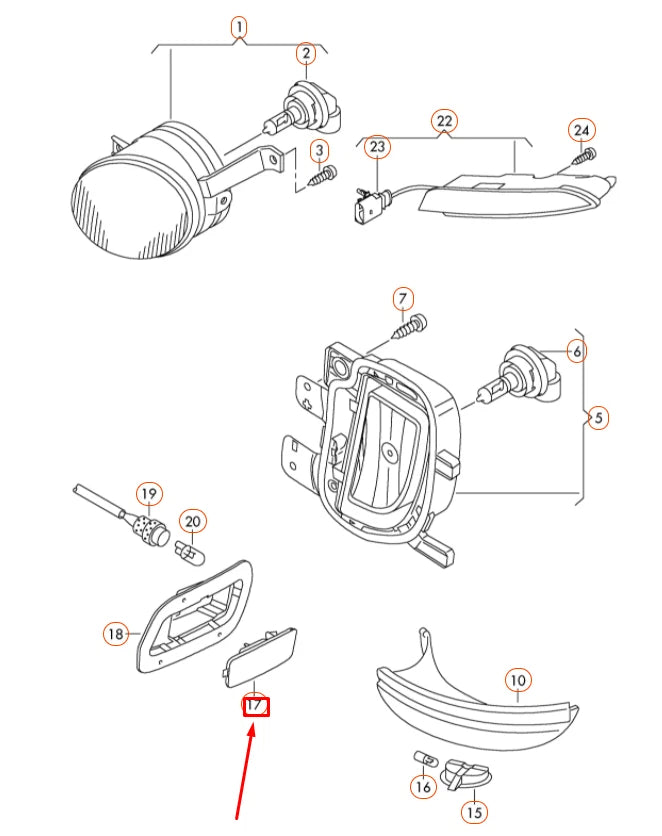 NEW VOLKSWAGEN GOLF 5K MK6 FRONT LEFT SIDE MARKER LIGHT 1K9945071