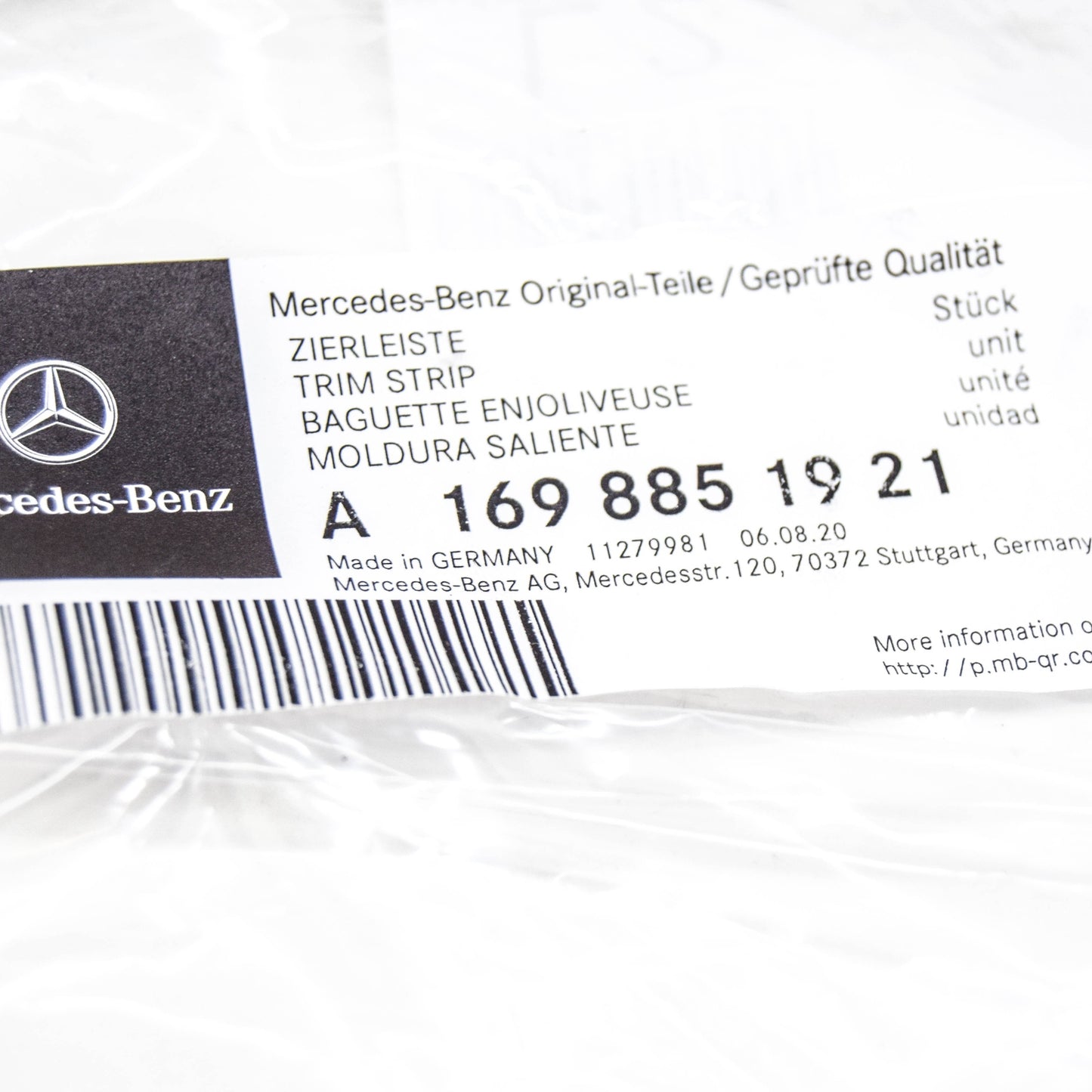 NEW MB B W245 REAR BUMPER CHROME MOULDING LEFT TRIM A1698851921 ORIGINAL