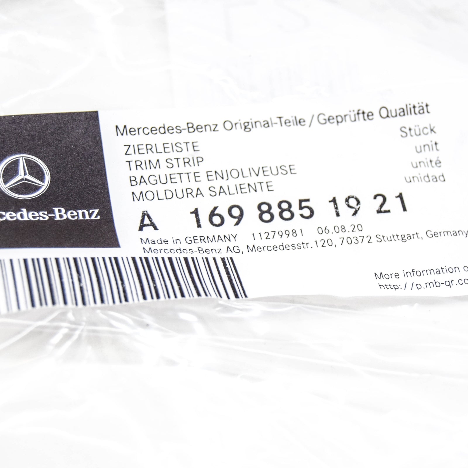 NEW MB B W245 REAR BUMPER CHROME MOULDING LEFT TRIM A1698851921 ORIGINAL