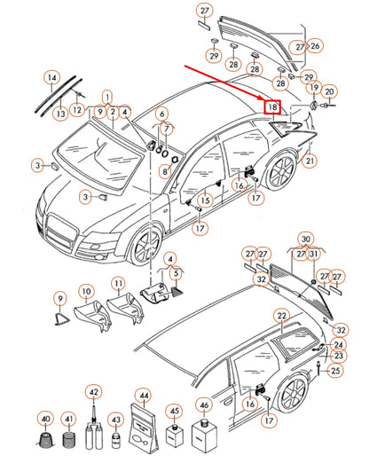 NEW AUDI A4 B8 REAR RIGHT DOOR QUARTER WINDOW 8K5845300GNVB ORIGINAL